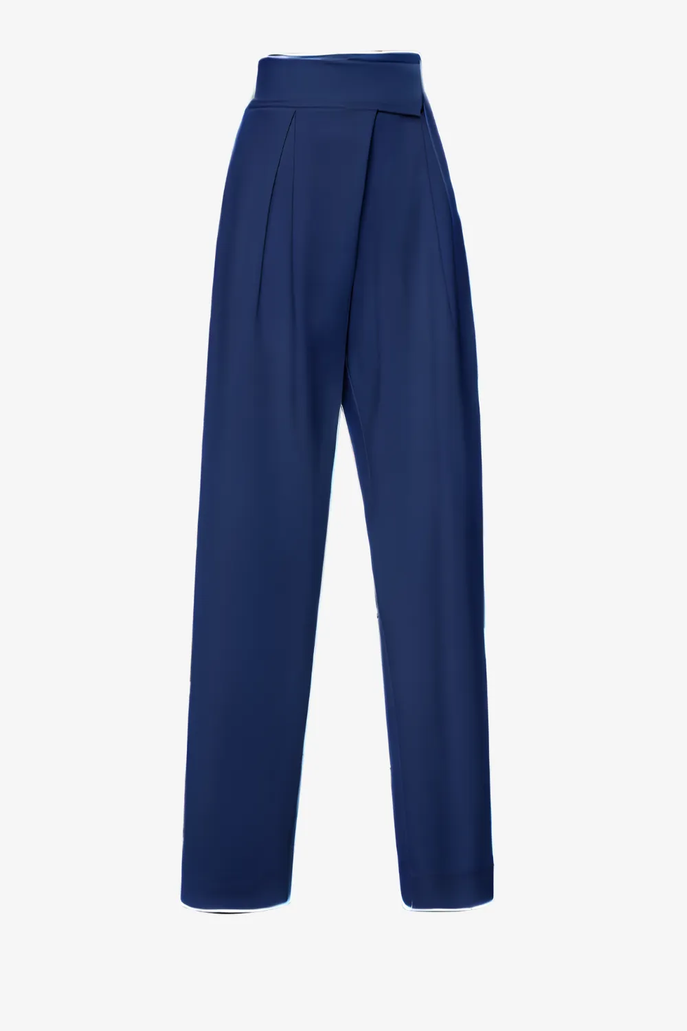 Pleated Trouser with cuffed hem in navy