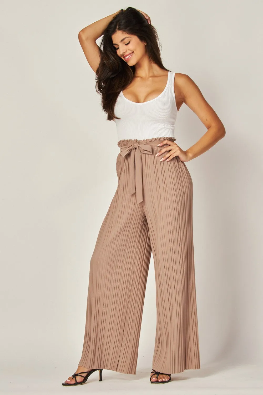 Pleated Wide Leg Pants