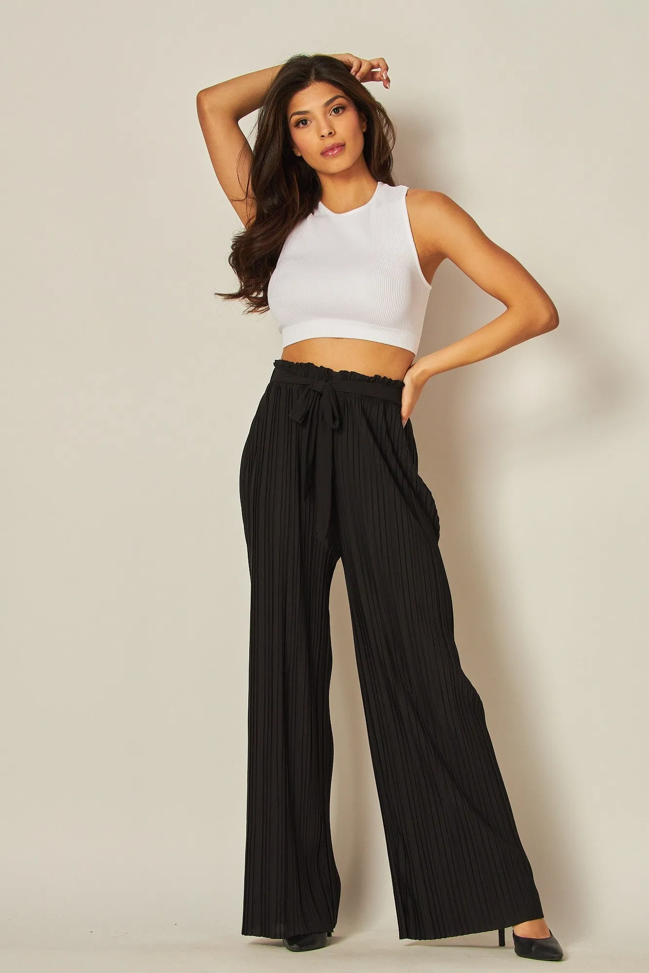 Pleated Wide Leg Pants
