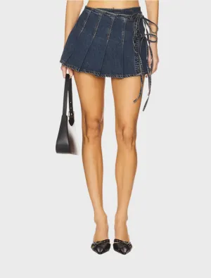 Pleated Wrap Skirt - Tint Dark Blue