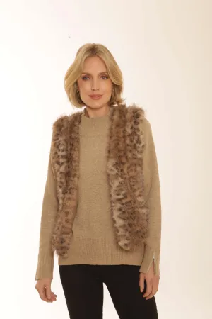 Pomodoro Animal Print Fur Gilet