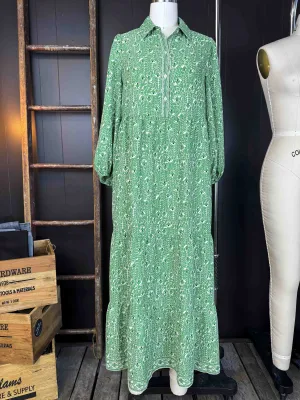 Pre-loved Green Vine Maxi Dress - Size S