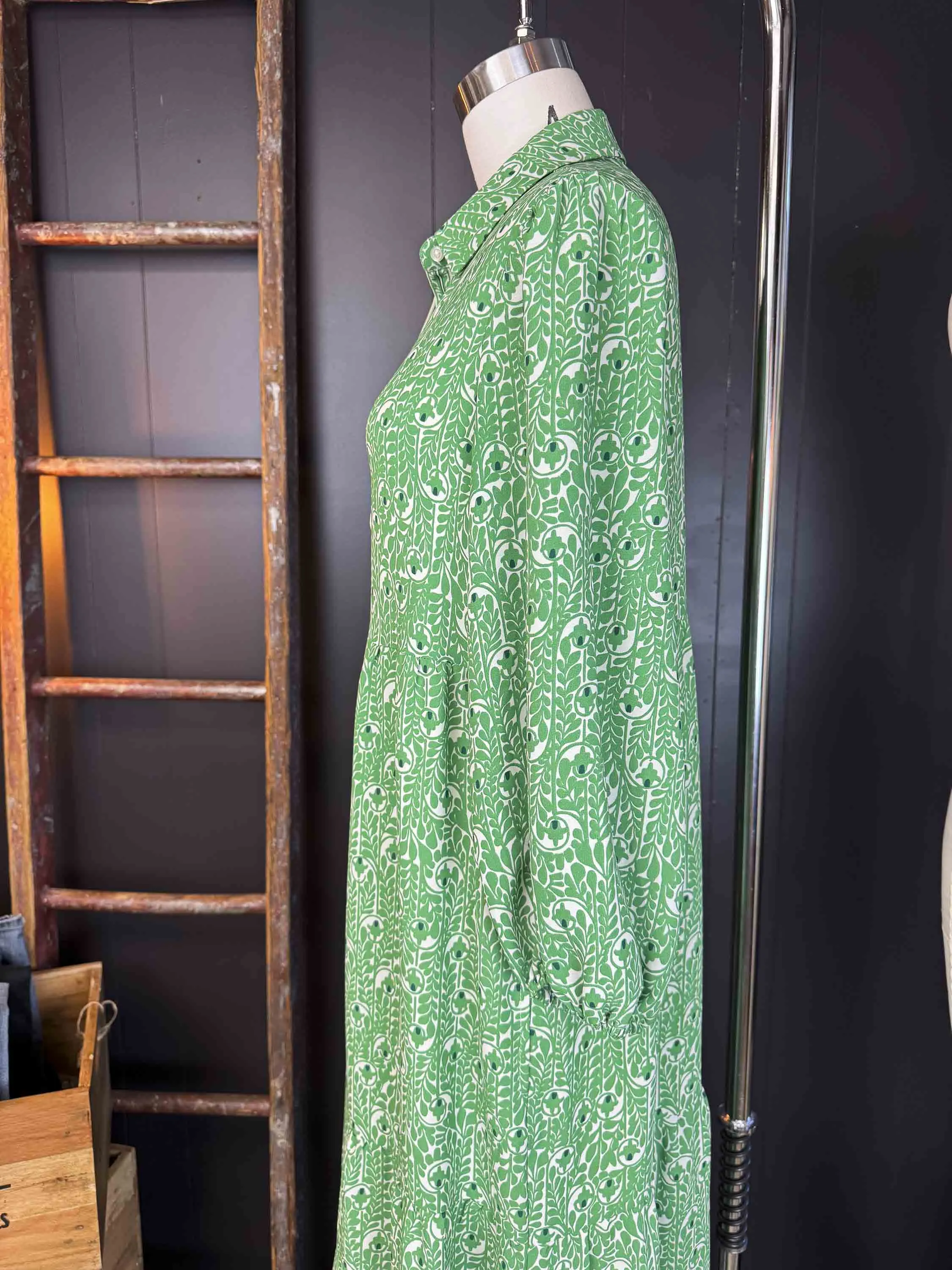 Pre-loved Green Vine Maxi Dress - Size S