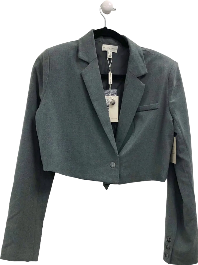 Pretty Lavish Grey Cropped Blazer UK 8