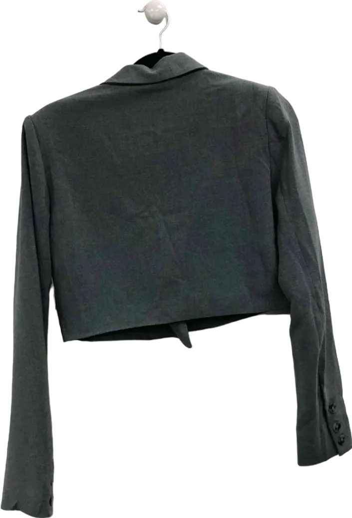 Pretty Lavish Grey Cropped Blazer UK 8