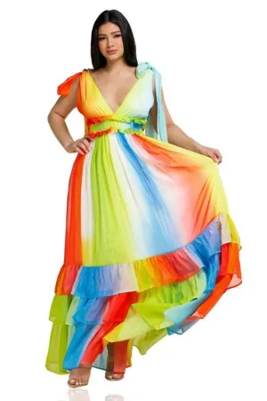 RAINBOW MAXI DRESS