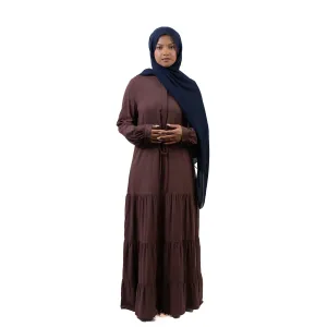 Rayon Maxi Dress - Espresso Brown