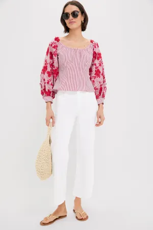 Red and White Stripe Quinn Blouse
