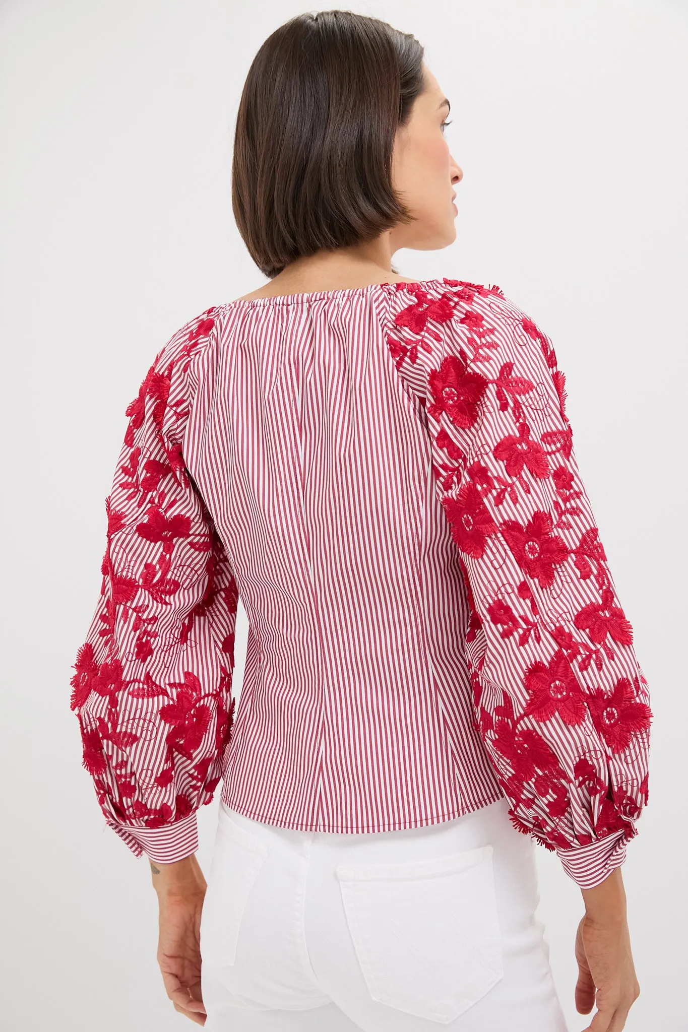 Red and White Stripe Quinn Blouse