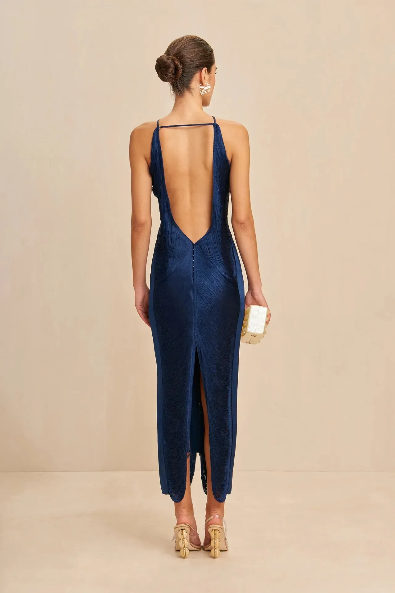 Renee - Halter Fringed Maxi Dress