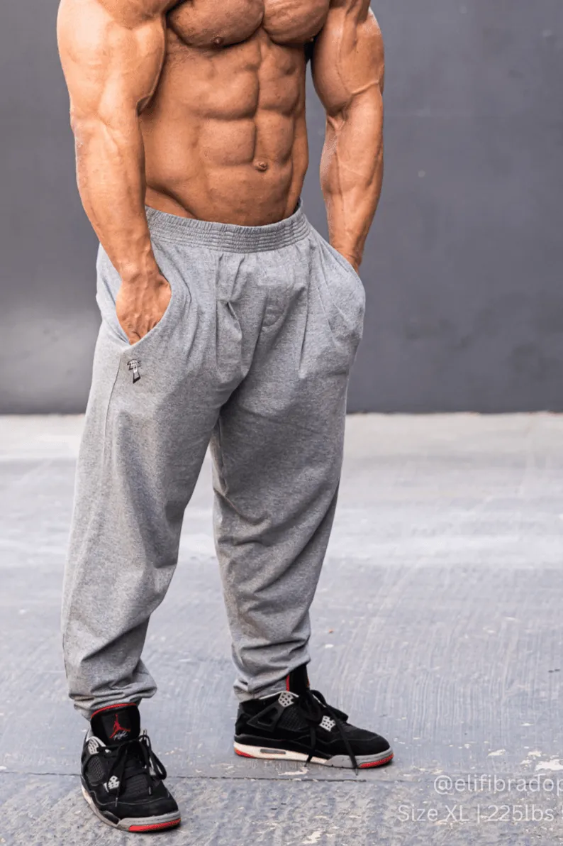 Retro Oversized Bodybuilding Pants - Glacier Gray