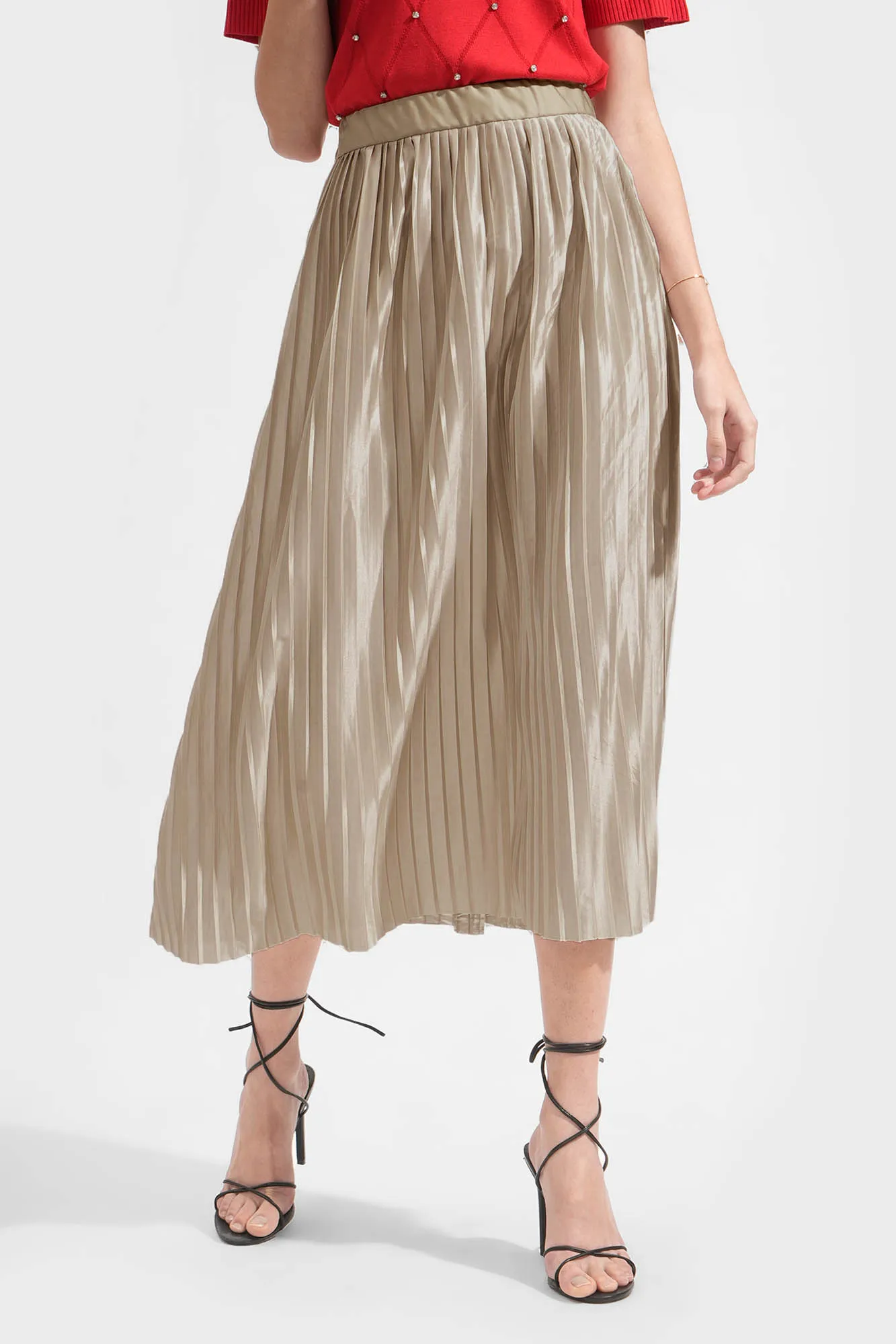 Reversible Pleated Midi Skirt