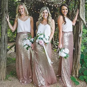 rose gold bridesmaid dresses long mermaid cheap wedding party dresses 2020 vestido de festa de Longo