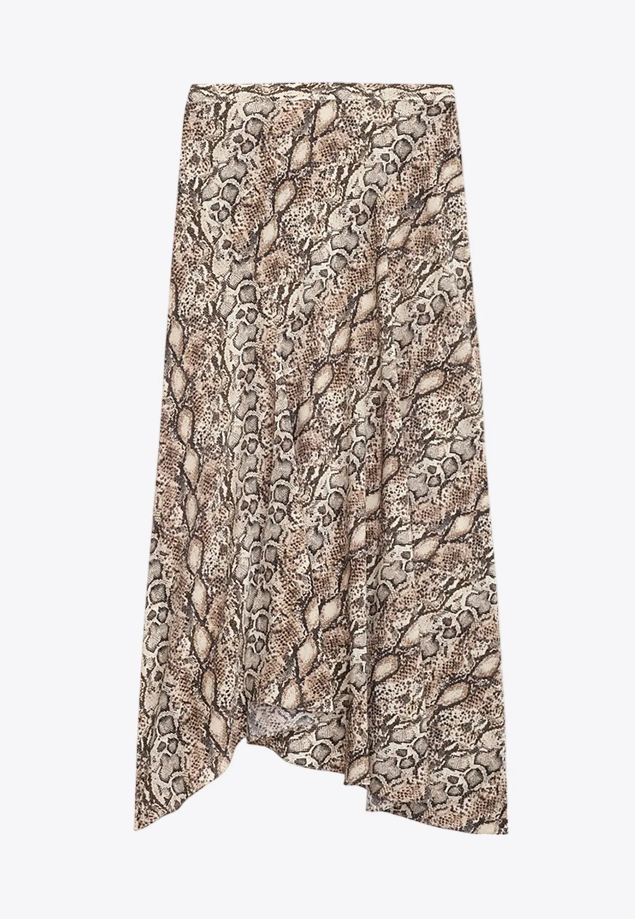 Sakura Printed Satin Midi Skirt