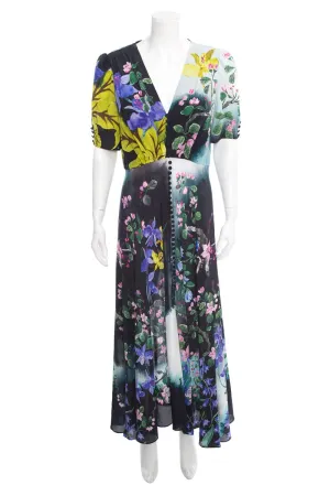 Saloni Multicolor Floral Print Maxi Dress SZ 10