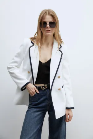 Seams piqué blazer - White