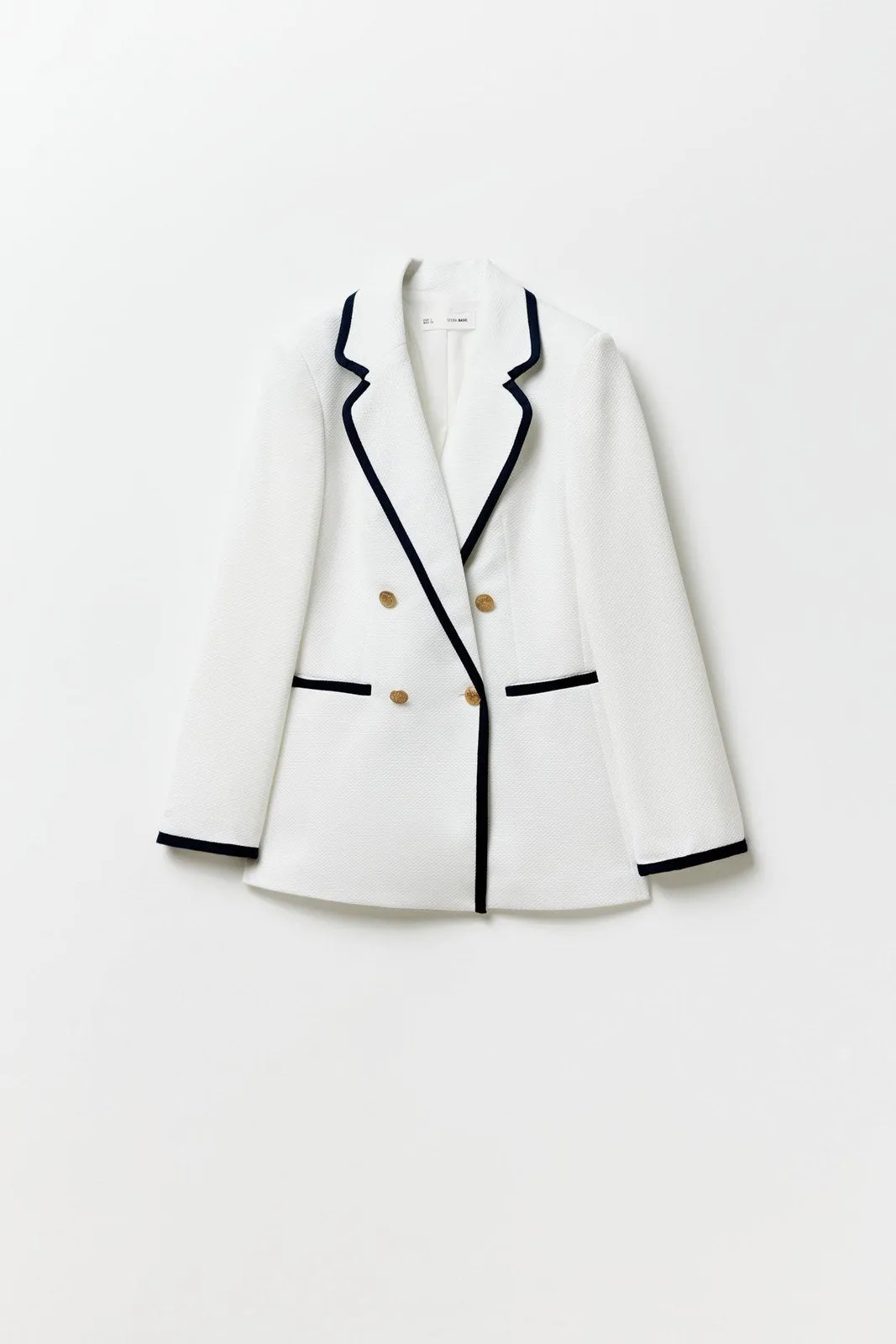 Seams piqué blazer - White