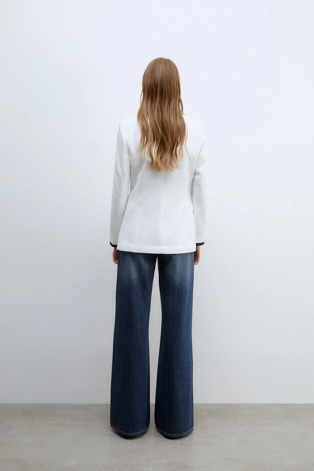Seams piqué blazer - White