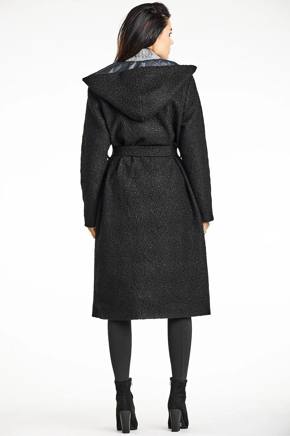 Shawl Collar Bouclé Belted Coat