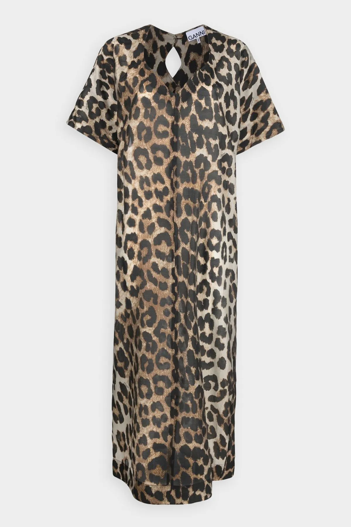 Sheer Voile Long Dress in Maxi Leopard