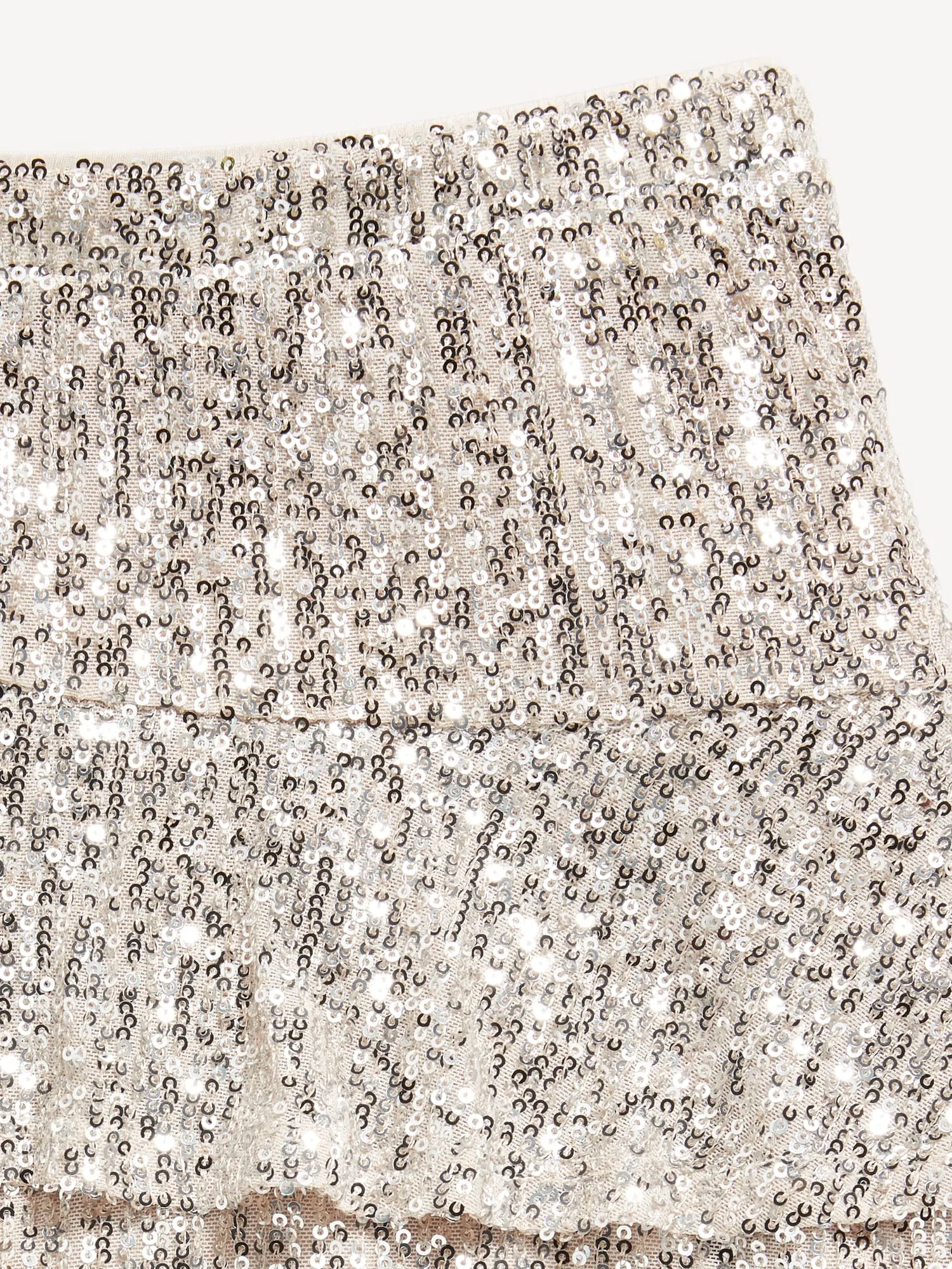 Shiny Sequin Tiered Skirt for Girls