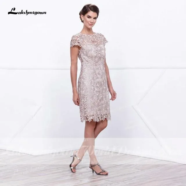Short Lace Mother Dresses Knee Length