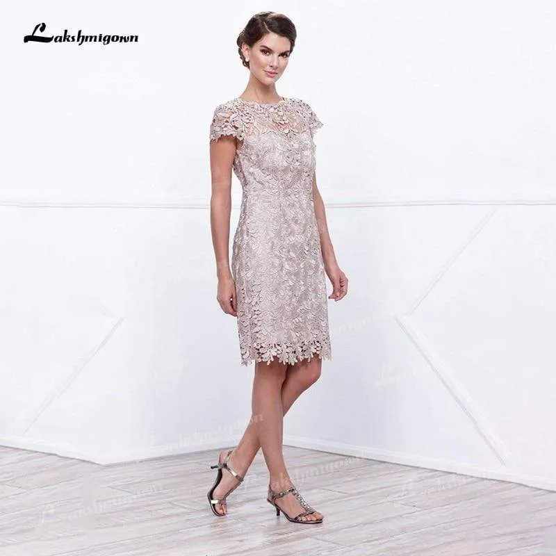Short Lace Mother Dresses Knee Length