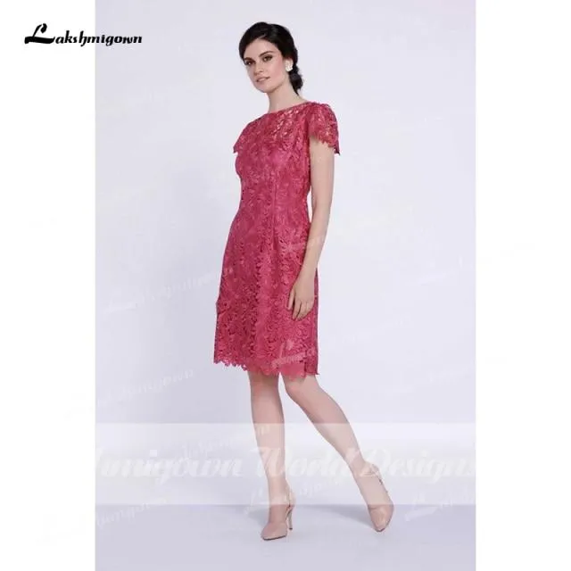 Short Lace Mother Dresses Knee Length