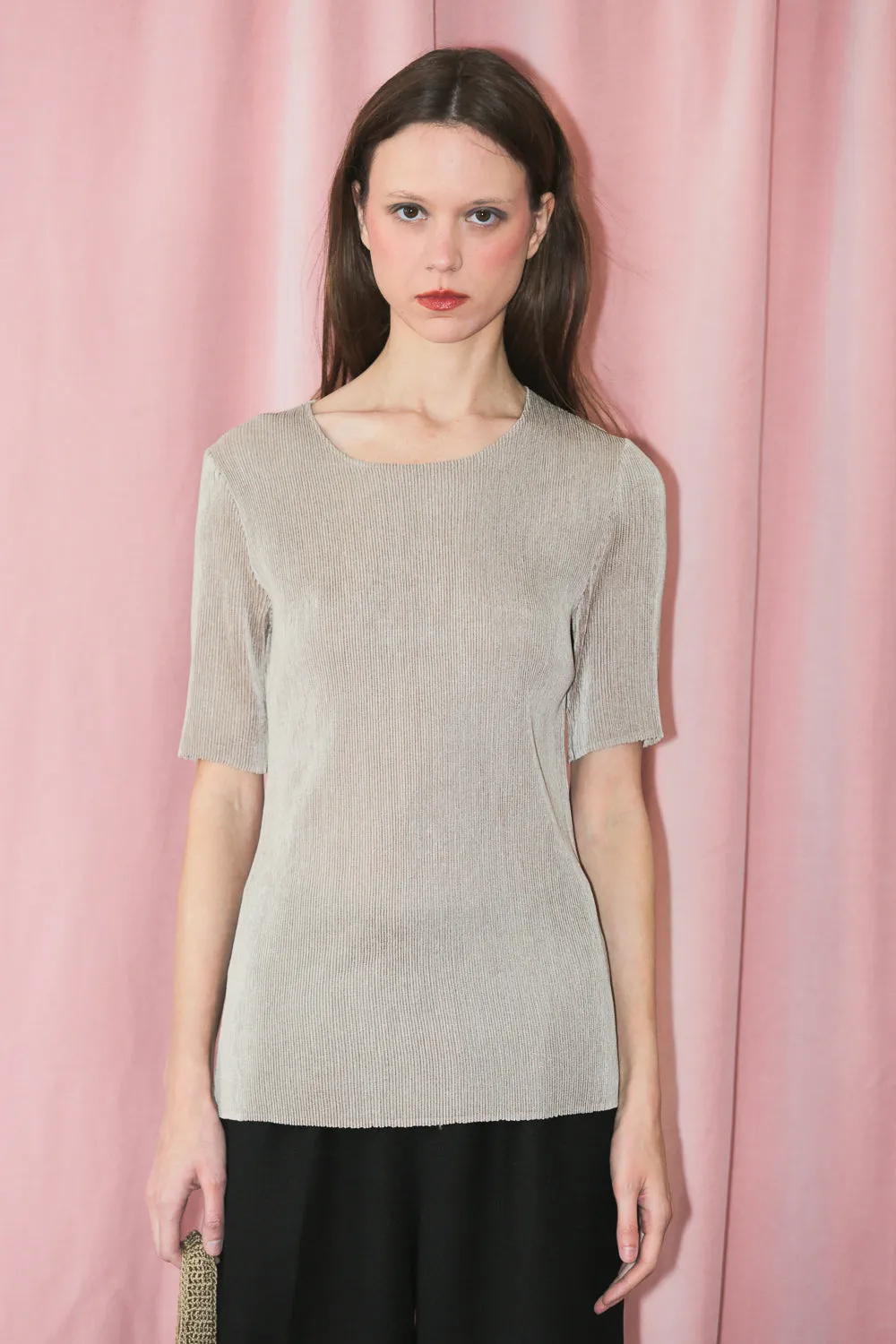 Silver Pleated Top (S-M)