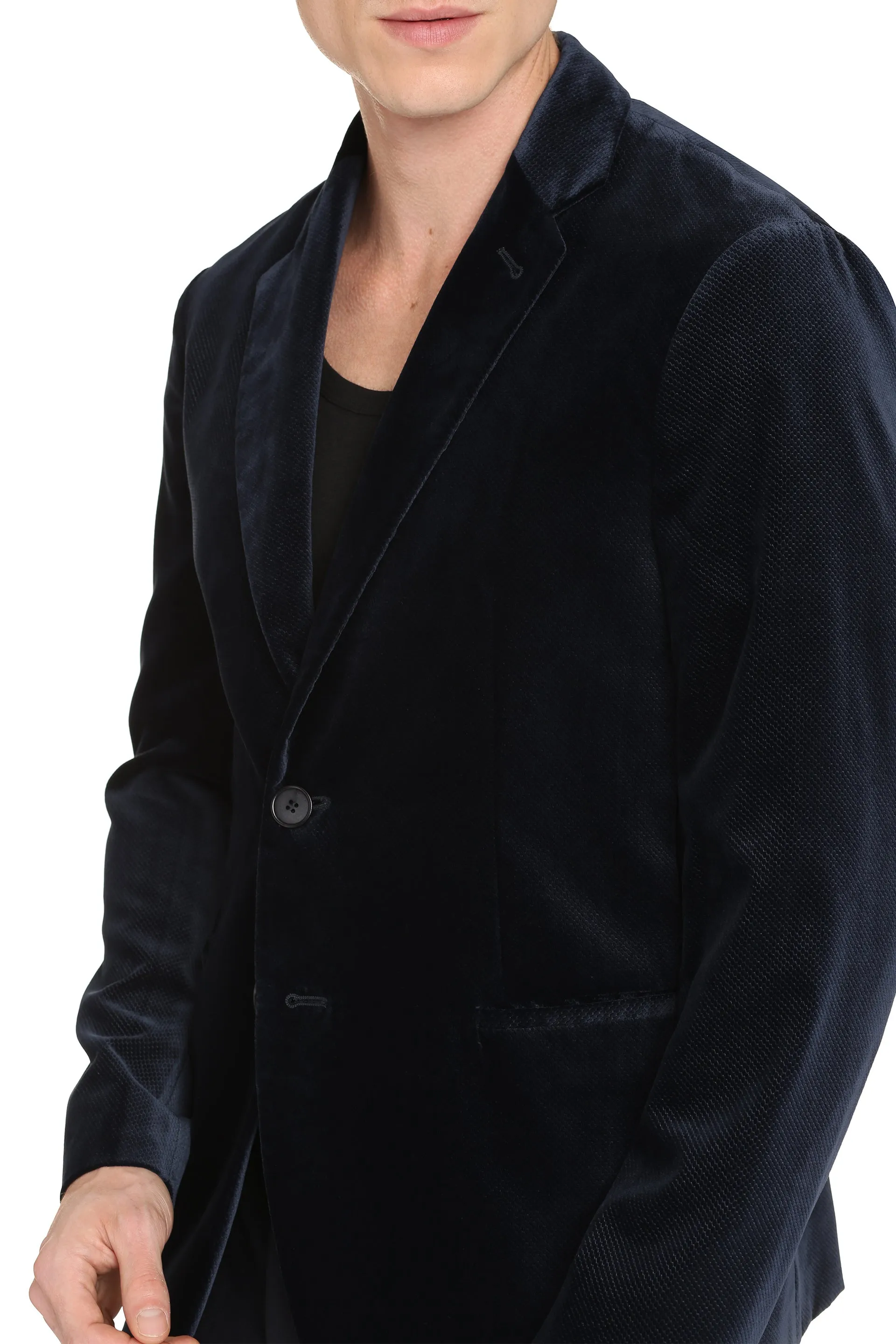 Single-breasted velvet jacket