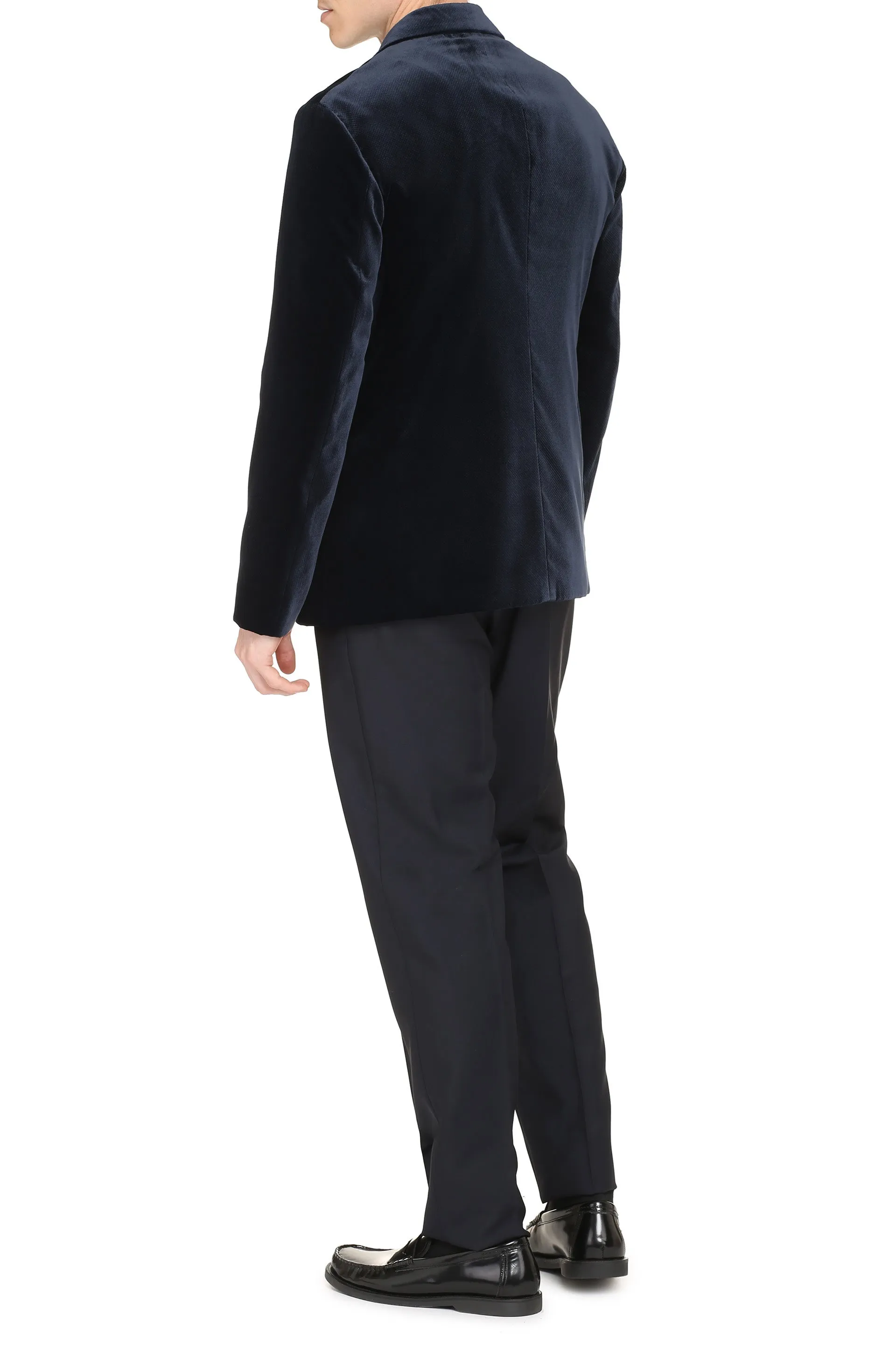 Single-breasted velvet jacket
