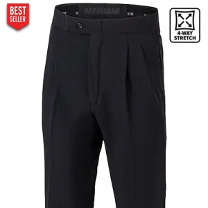 Smitty 4-Way Stretch Standard Fit Pleated Referee Pants Hemmed to Length