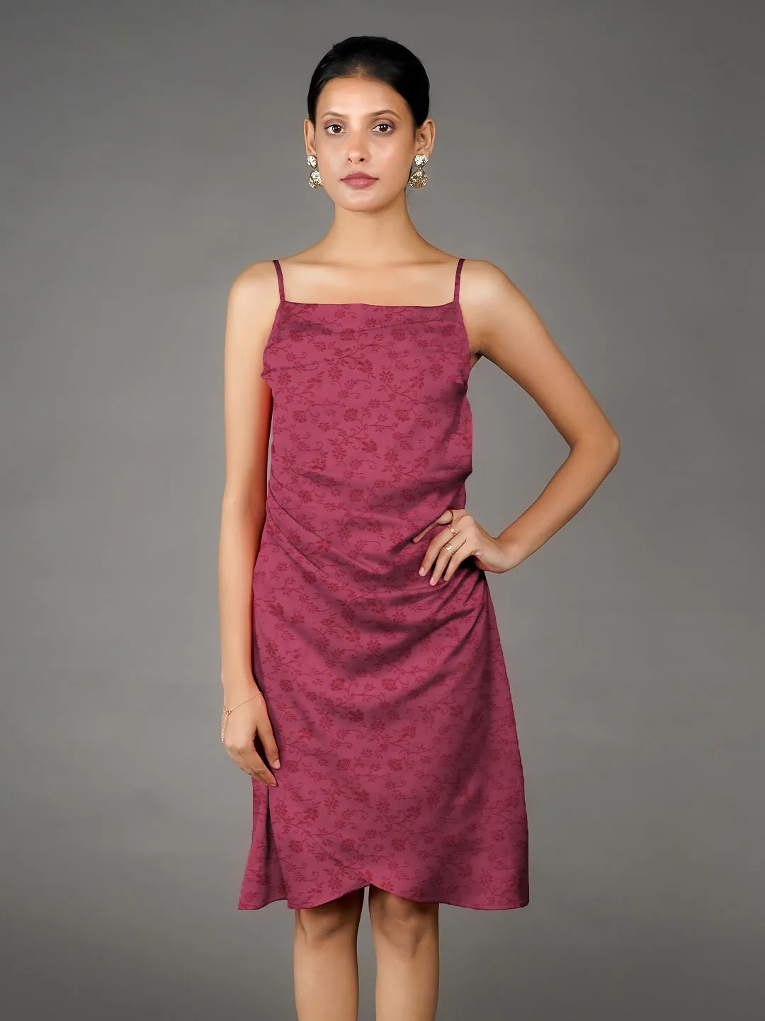 Solid Knee-Length Dress