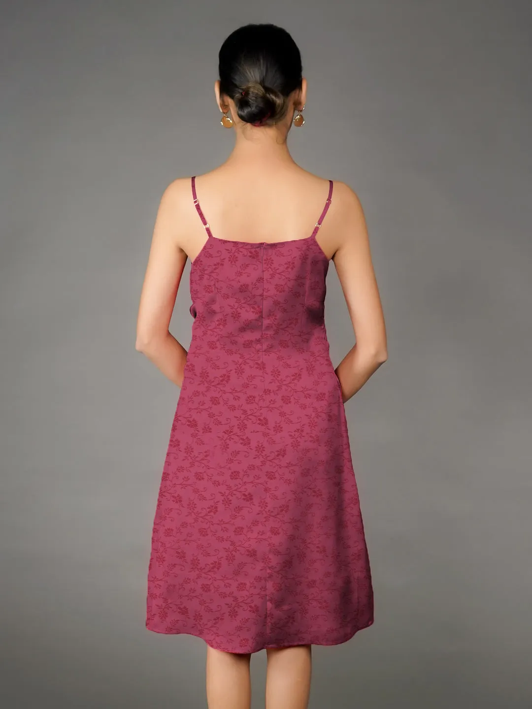 Solid Knee-Length Dress