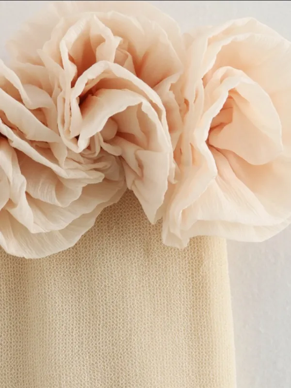 Strapless Maxi Dress with Floral Embellishment