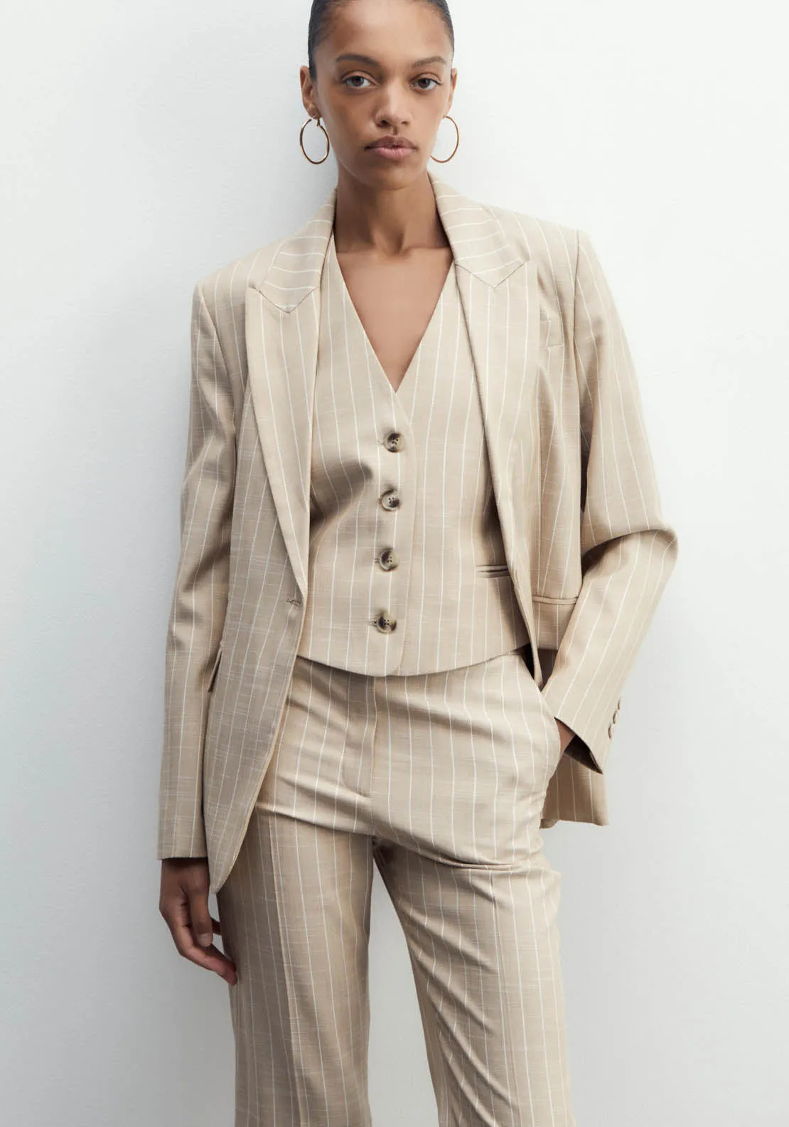 Stripes Jacket - Camel