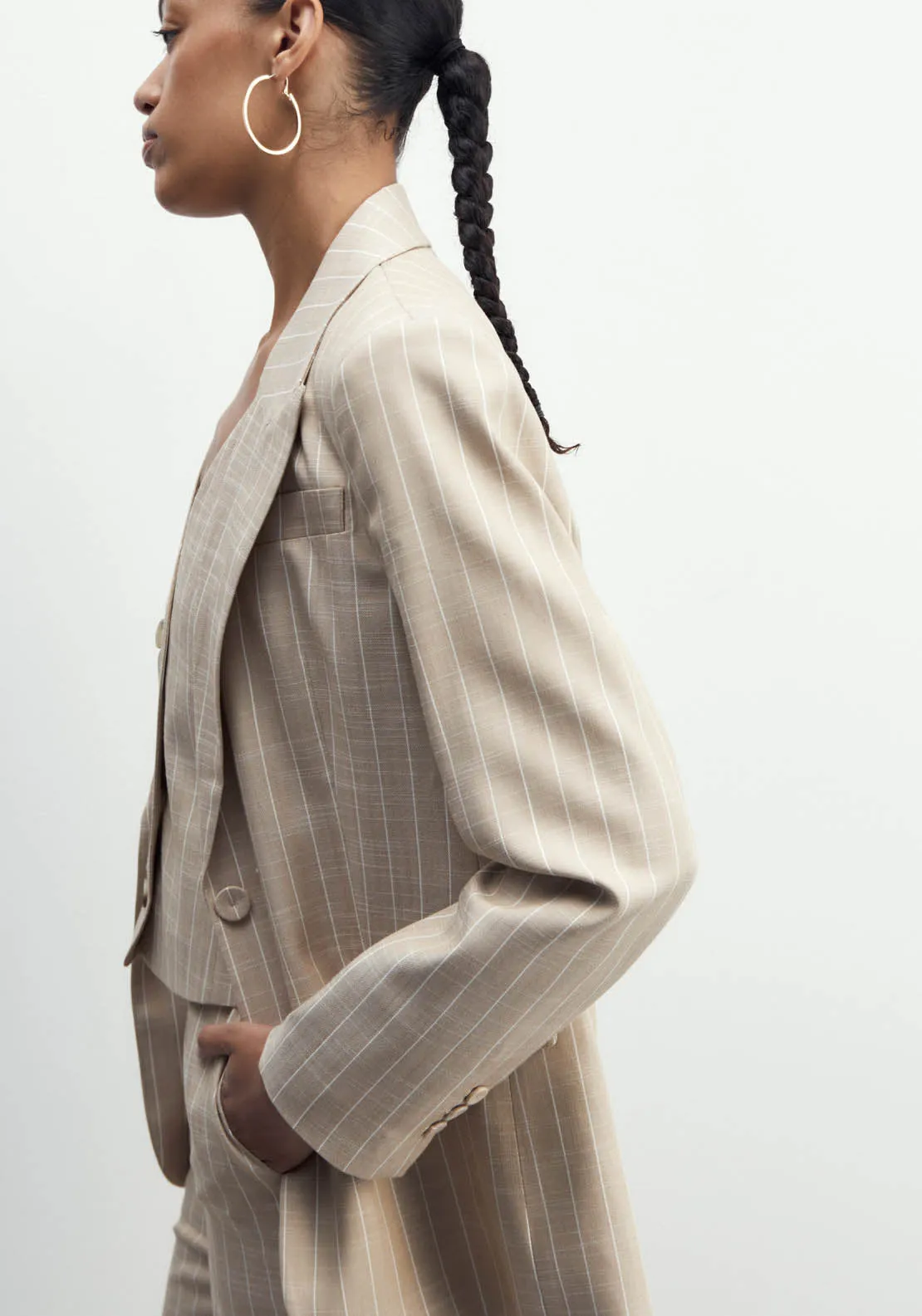 Stripes Jacket - Camel