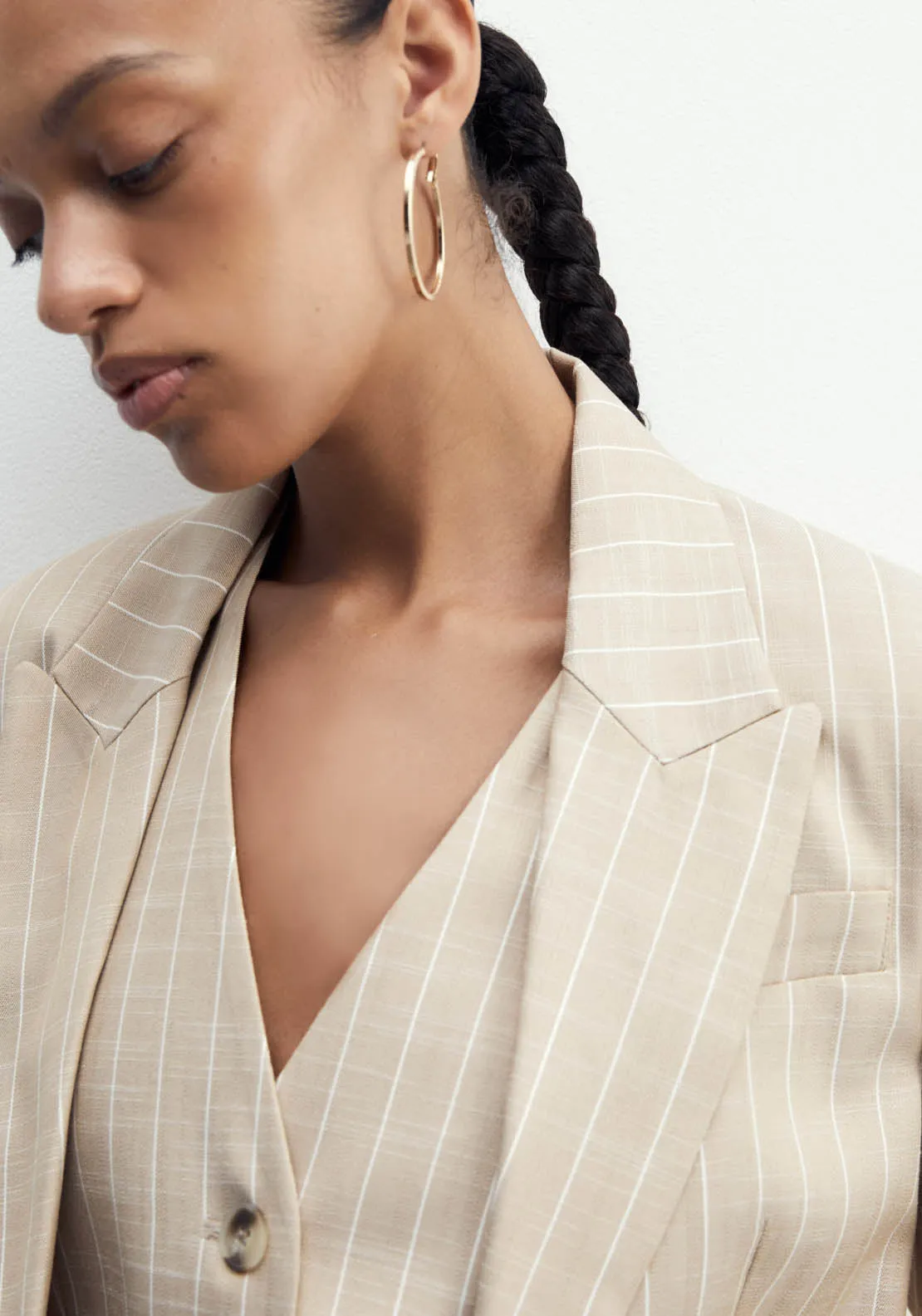 Stripes Jacket - Camel