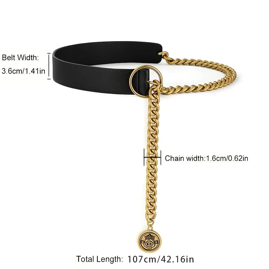 Stylish Golden Chain Waist Chain Pendant Belt for Women