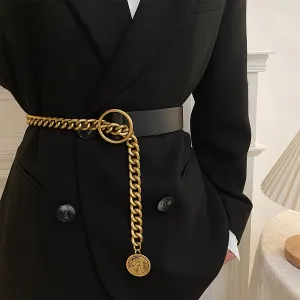 Stylish Golden Chain Waist Chain Pendant Belt for Women