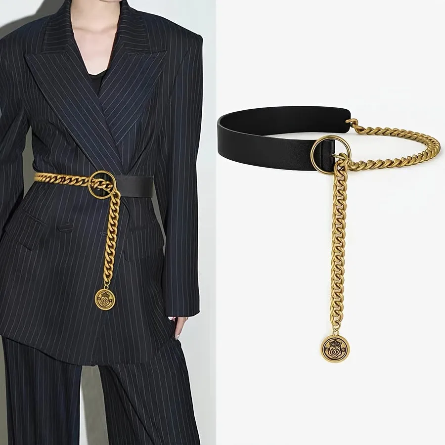 Stylish Golden Chain Waist Chain Pendant Belt for Women
