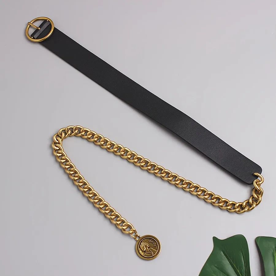 Stylish Golden Chain Waist Chain Pendant Belt for Women
