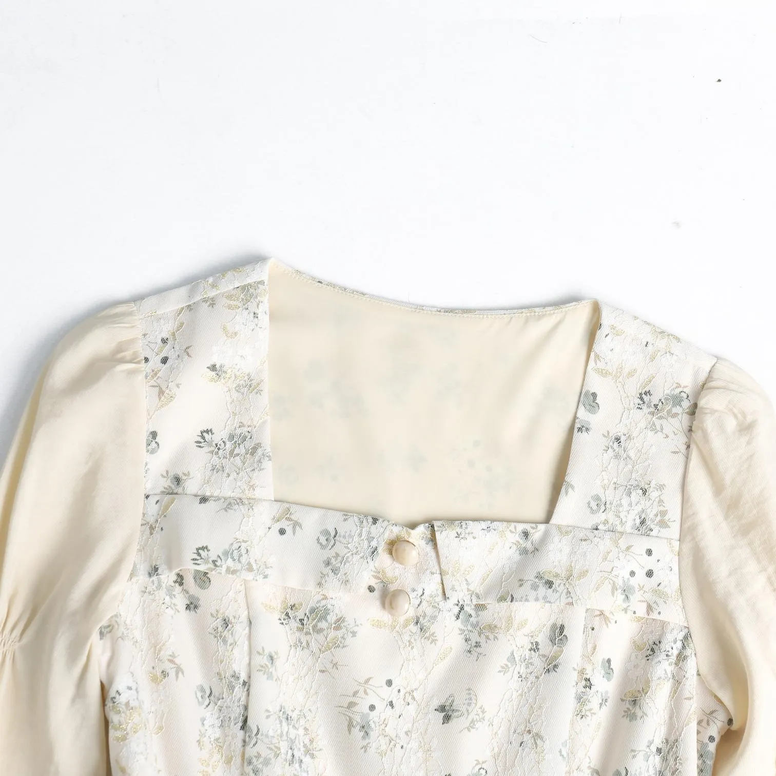 Stylish Mid-Length Long Sleeve Floral Tea Dress
