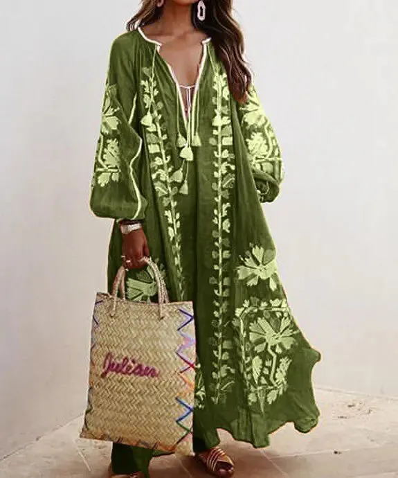 Summer Floral Print Cotton Boho Style Day Dresses