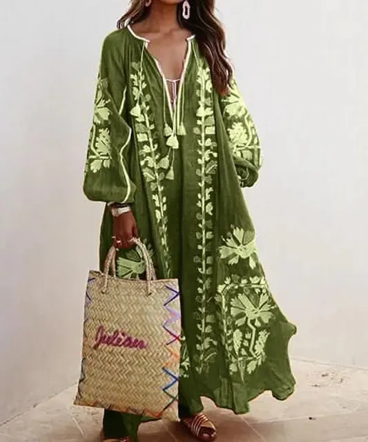 Summer Floral Print Cotton Boho Style Day Dresses