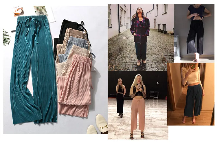 Summer Pleated Wide Leg Pants