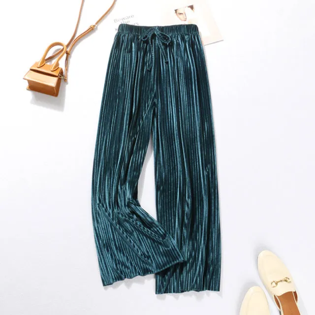 Summer Pleated Wide Leg Pants