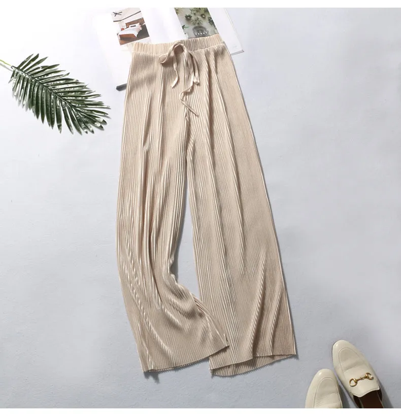 Summer Pleated Wide Leg Pants