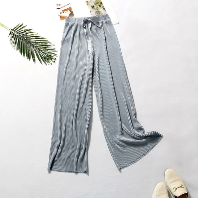 Summer Pleated Wide Leg Pants