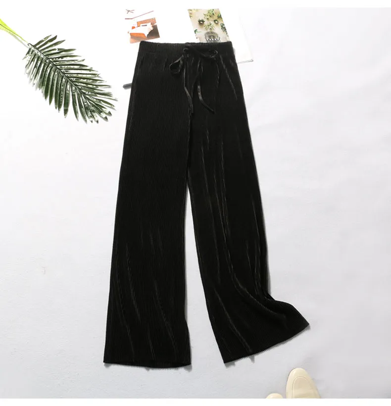 Summer Pleated Wide Leg Pants